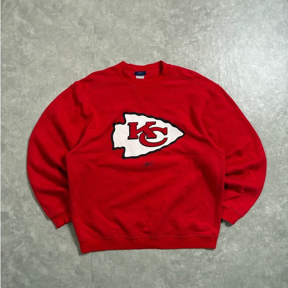 2000s Vintage Kansas City Chiefs Reebok Red Crewneck -L